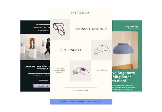 Wähle die Designvorlage, die genau zu dir passt, und personalisiere sie