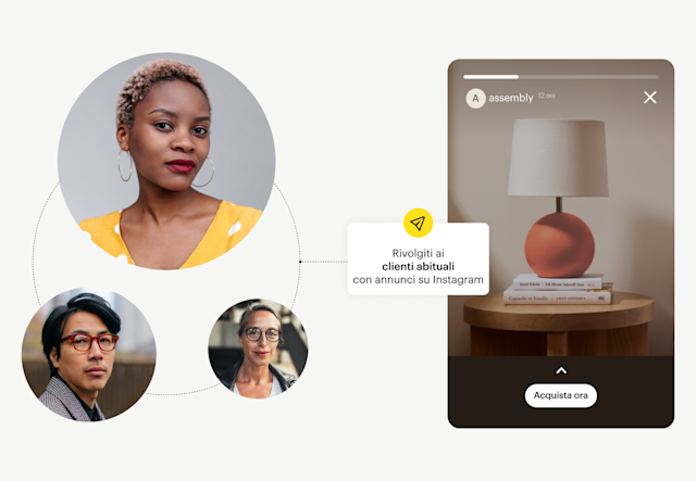 Un annuncio video sui social rivolto ai clienti abituali di un’azienda tramite Mailchimp.