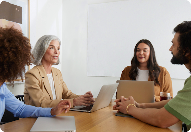 Mailchimp employee speaking with customers